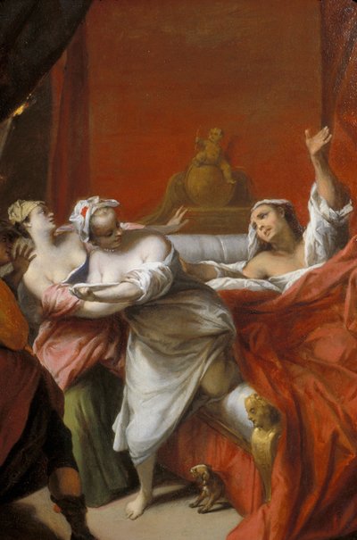 Picardia 121 - Chateau-Thierry (departamento 02) - Museu Jean de La Fontaine - Pintura de Nicolas Vleughels (1668-1737) - ilustrando “” o gascon castiga ”” conto de La Fontaine de Unknown
